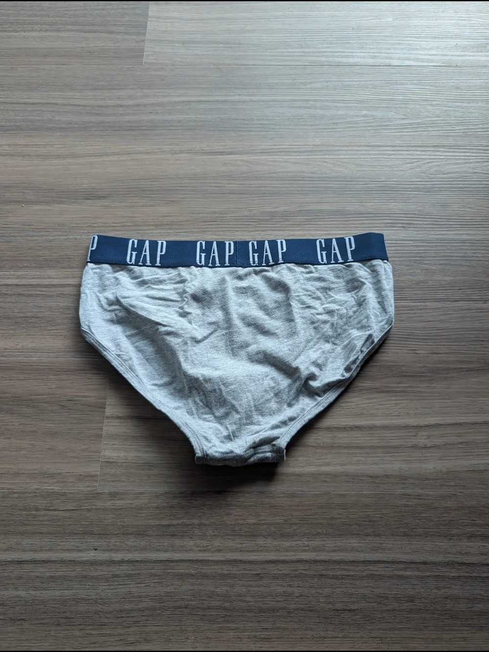 GAP Men's Light Gray Briefs with Navy Logo Waistband